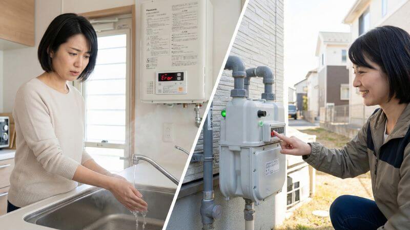 「お湯が出ない」復帰ボタンの正しい押し方とリセット手順