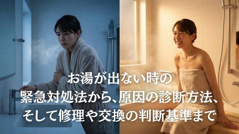お湯が出ない困った状況から解決して安心する女性のビフォーアフター