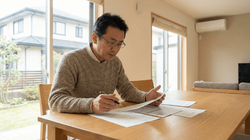 複数の業者から見積もりを比較検討している様子